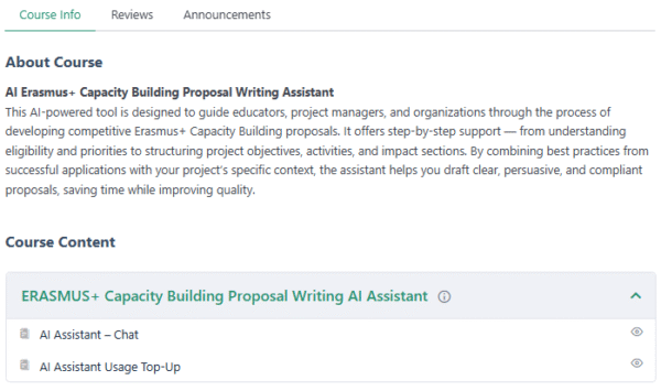 ERASMUS Capacity Building AI Proposal Writing Assistant